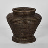 Antique brown rattan flower urn small decorative vase for shelves and tables