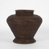 Antique brown woven rattan urn vase large decorative home styling piece