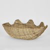 Natural rattan clam shell decorative basket large sculptural home accessory
