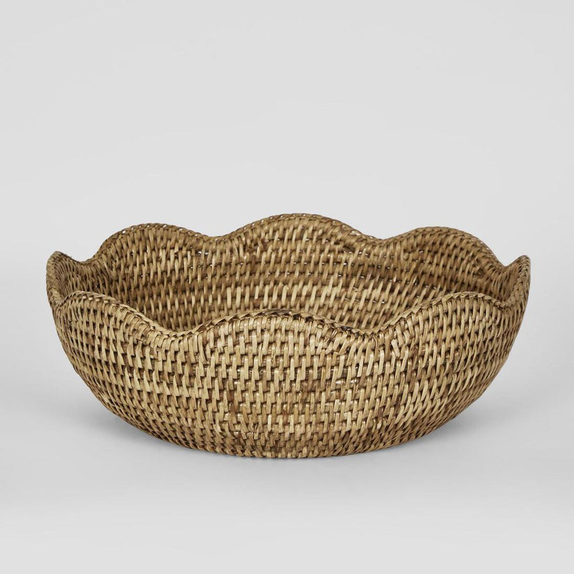 Natural rattan decorative bowl large scallop Paume for home styling