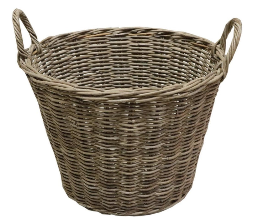 Small Banyu rattan basket for blankets towels and household storage