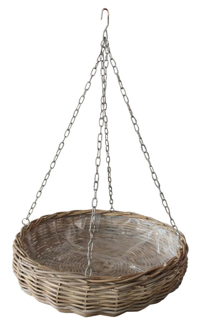 Elda hanging baskets set of two woven rattan planters for indoor plants