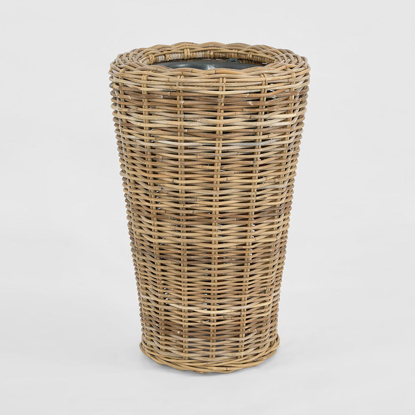Large rattan plant stand floor planter basket for indoor trees and large plants
