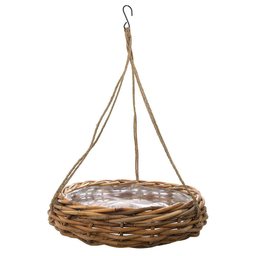 Castilla hanging planter basket large bamboo round design for indoor greenery