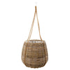 Large Cancun hanging basket cane planter for indoor plants and statement greenery display