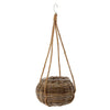 Small Cancun hanging basket cane planter for indoor plants and greenery display
