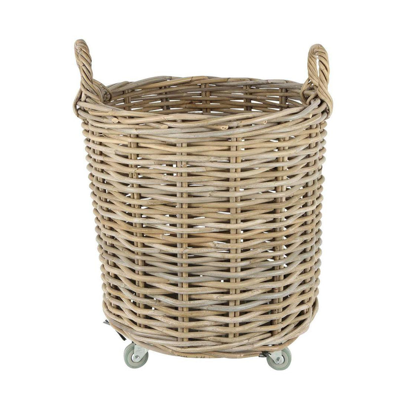Keto small rattan basket with handles for compact home storage and organisation
