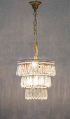 Petite three tier chandelier with elegant layered design for small interior spaces