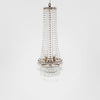 Long crystal glass chandelier pendant light with elegant linear design for dining table and kitchen island lighting