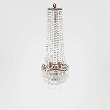 Long crystal glass chandelier pendant light with elegant linear design for dining table and kitchen island lighting