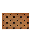 Durable small-sized Cross coir doormat with vinyl backing, ideal for keeping floors clean by scraping dirt from shoes.