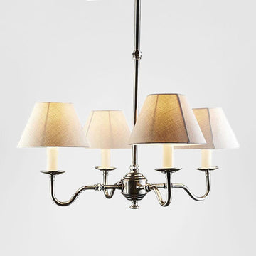 Elegant Milton ceiling chandelier with adjustable rod suspension and antique silver finish