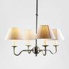 Elegant Milton ceiling chandelier with adjustable rod suspension and antique silver finish