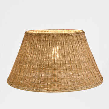 18 inch natural rattan lamp shade with handwoven design for coastal and bohemian interior lighting