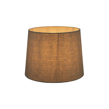 Small ivory linen drum lamp shade for bedside and table lamps with soft ambient lighting