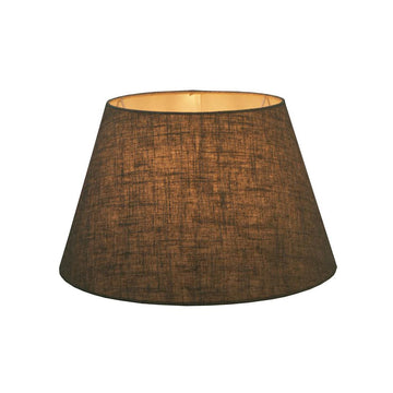 Small dark natural linen taper lamp shade with classic tapered silhouette for table lamps and bedside lighting