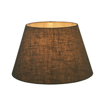 Medium tapered linen lamp shade in dark natural finish for modern interiors