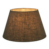 Elegant dark natural fabric lamp shade with tapered silhouette