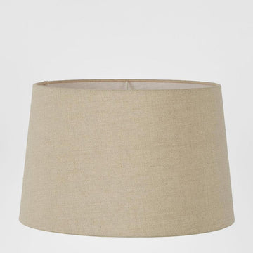 XL dark natural linen drum lamp shade with universal adaptor for E27, B22, E14 and B15 fittings