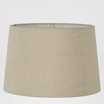 Oversized dark natural linen drum lamp shade for contemporary home interiors