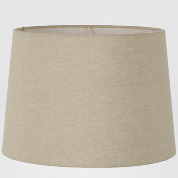 Oversized XXXL linen drum lamp shade in dark natural finish for statement lighting