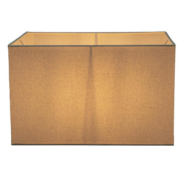 Elegant rectangle linen lamp shade in ivory for ambient interior lighting
