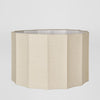 Modern floor lamp shade with natural fabric texture and sleek silhouette