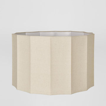 Modern floor lamp shade with natural fabric texture and sleek silhouette