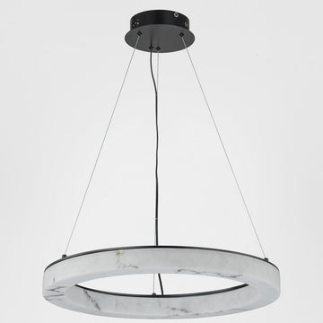 Halo Resin Medium pendant light crafted from iron and resin with a modern natural-inspired design for cozy dining areas and living rooms