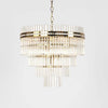 Infinity chandelier in brass finish with handcrafted glass elements for sophisticated interior lighting