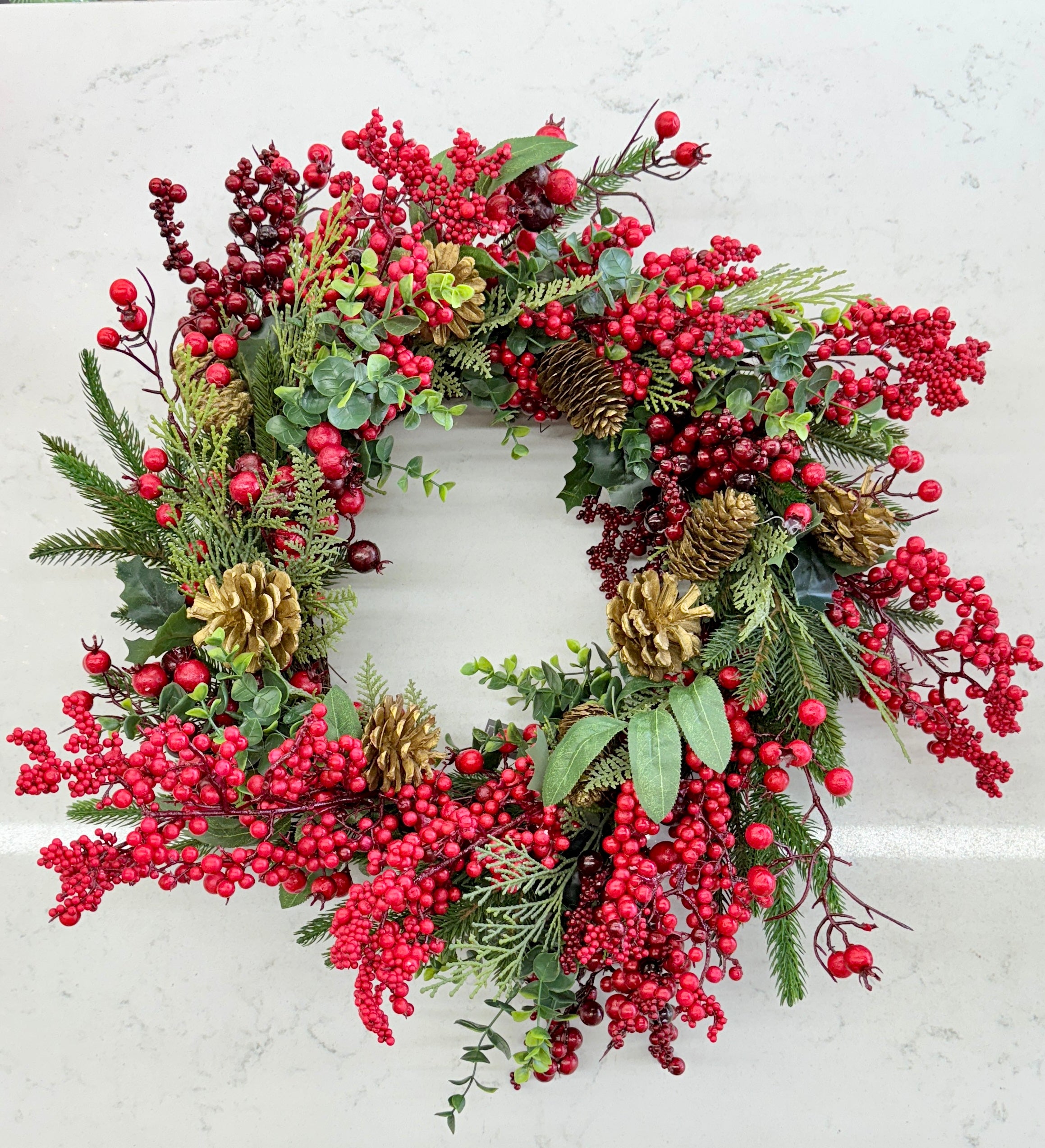 Deluxe Gold Berry Wreath 60cm