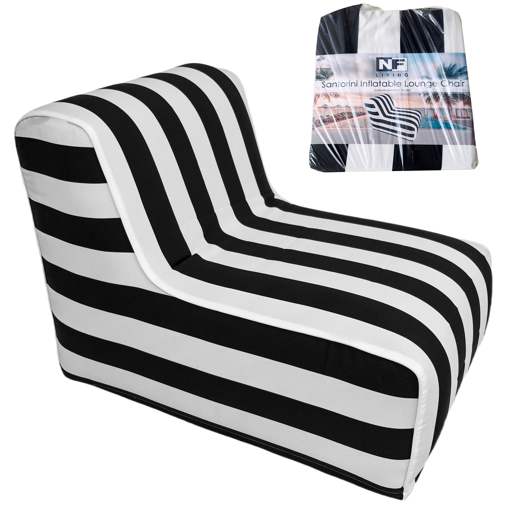 Outdoor Inflatable Seat Navy & Black Stripe