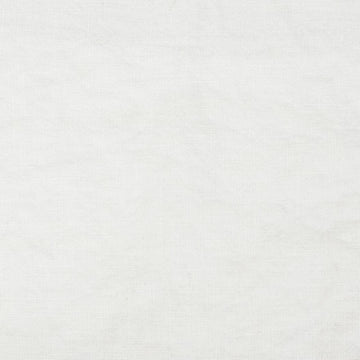 Aura white linen ottoman with removable Belgian linen cover and oak legs for premium contemporary living room furniture