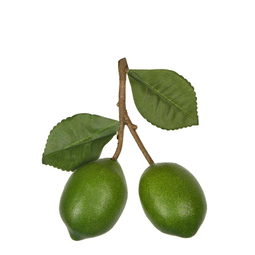 Realistic artificial lime branch with green limes and polyester leaves for home decor