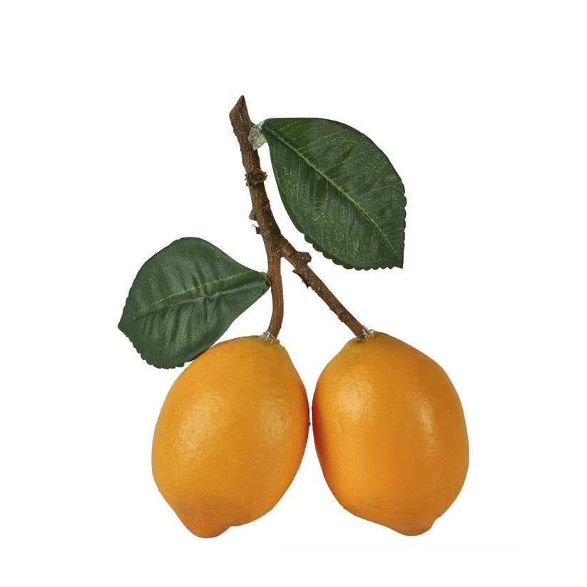 Artificial Meyer lemon stem decorative citrus branch for farmhouse and coastal home styling