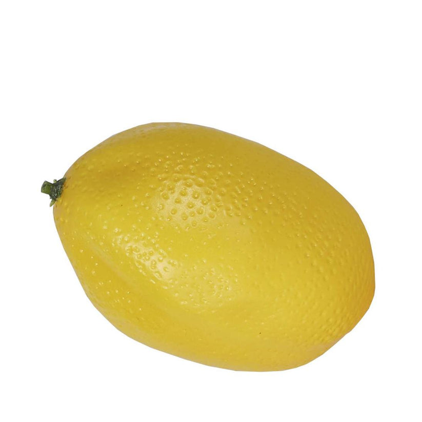 Artificial lemon yellow citrus decor piece with textured finish for tabletop display