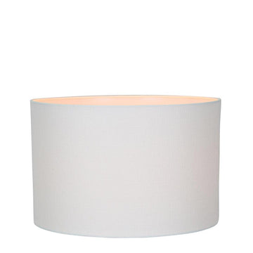 Contemporary white lamp shade with cylindrical shape and textured finish