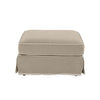 Natural ottoman slip cover with white piping designed for Noosa Hamptons ottoman base with removable washable fabric
