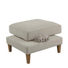 Bondi Hamptons Ottoman Beige upholstered footstool with wooden tapered legs for stylish living room seating