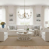 16 arm taupe iron chandelier with curved sculptural design and 16 lights for grand entryways and large interior spaces