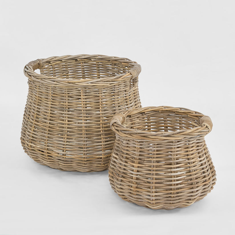 Decorative Cancun storage basket set large cane baskets for indoor use only