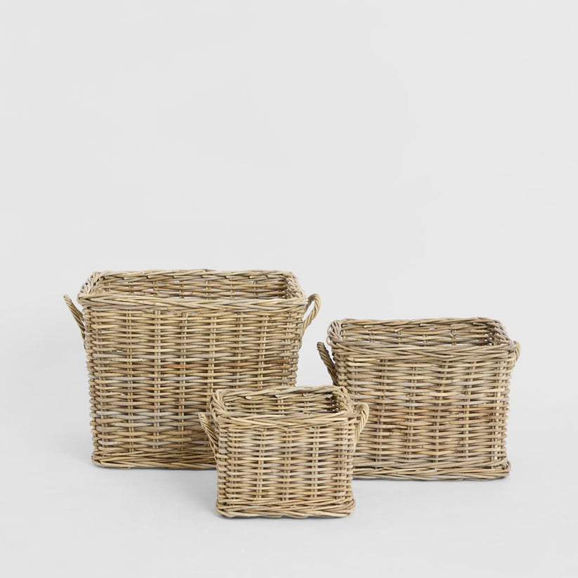Luna storage basket set decorative woven baskets for modern home interiors