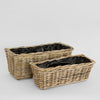 Set of 2 Luna rectangular storage baskets for laundry toys and household storage