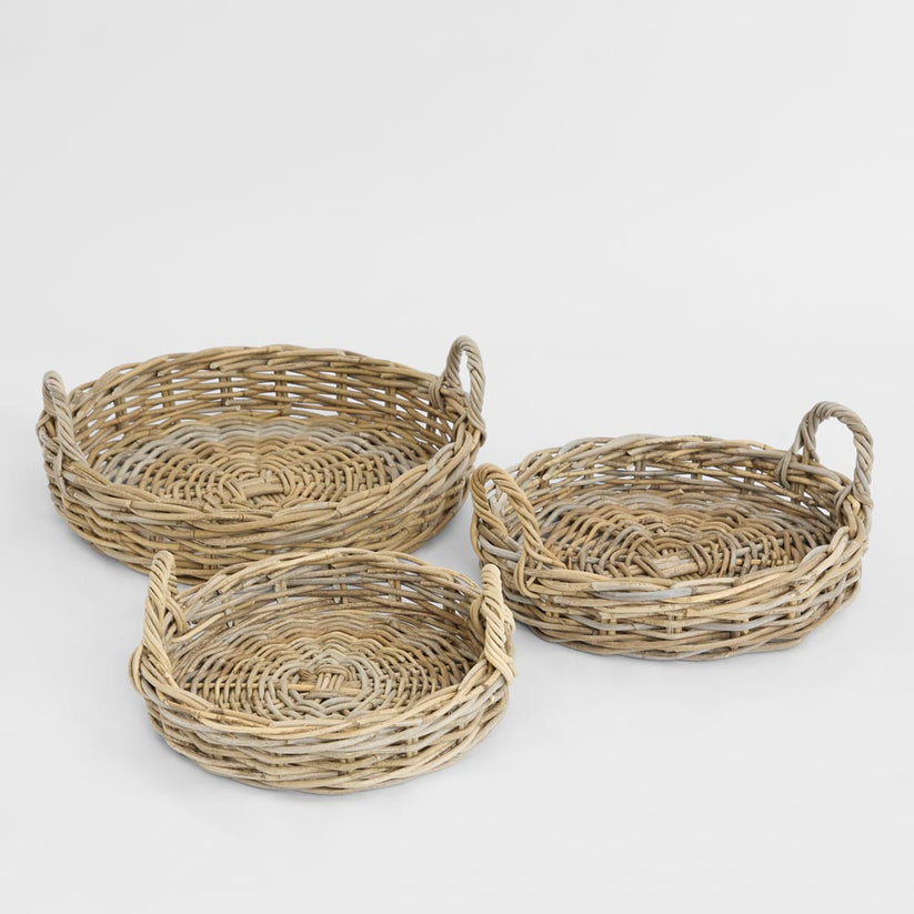 Kitchen fruit storage basket set of 3 Luna baskets for fresh produce display