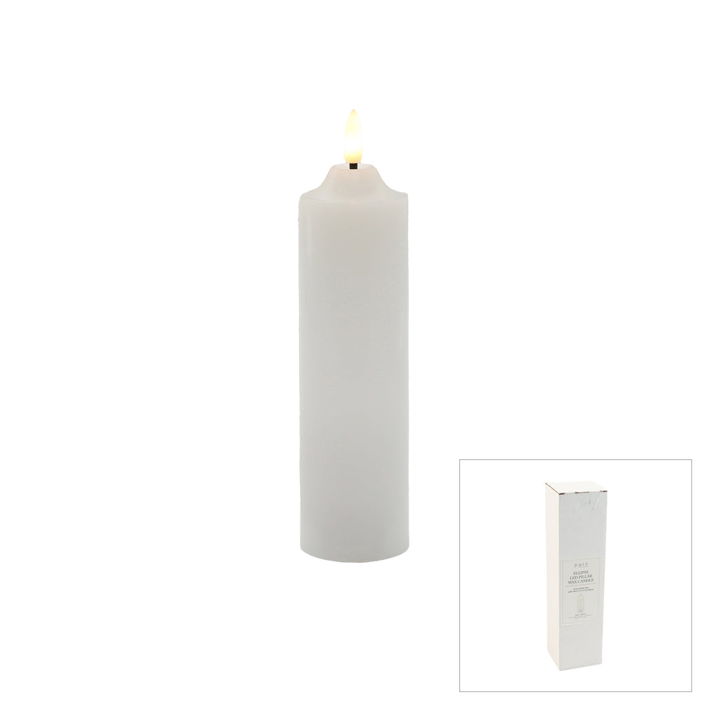 ELLIPSE LED WHITE NARROW PILLAR 5CM X 20CM