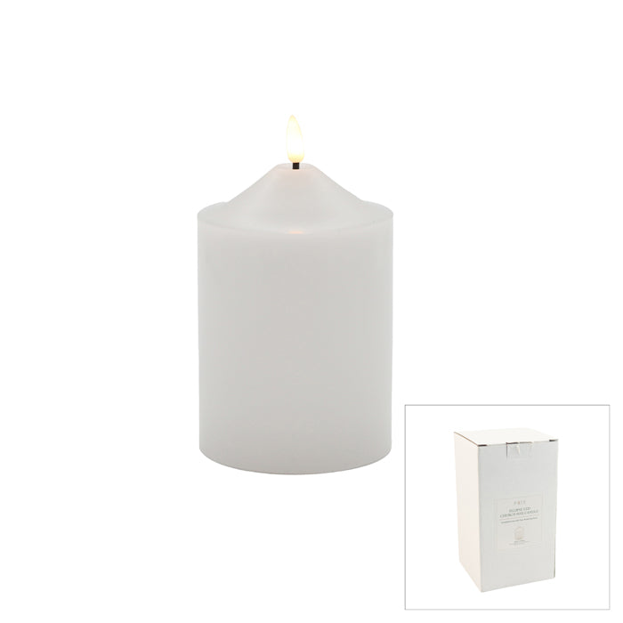 ELLIPSE LED WHTE CHURCH CANDLE 10CM X 17.5CM