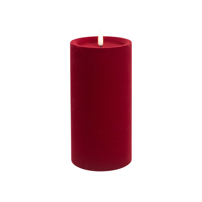 Red Luxe Velvet LED Candle Large