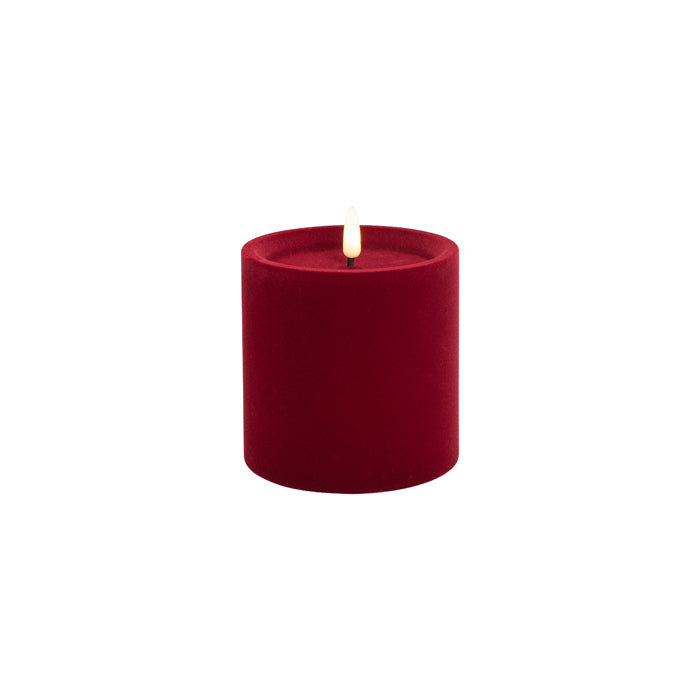 Red Luxe Velvet LED Candle Small