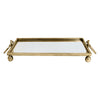 CLAY IRON GOLD MIRROR TRAY RECT SML