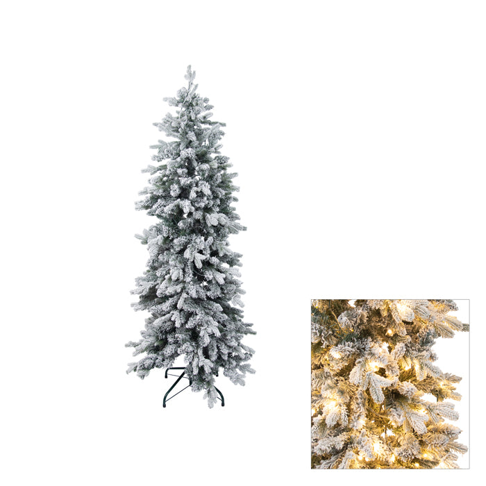 Pencil Pine Snow Tree w 230 Lights 150cm